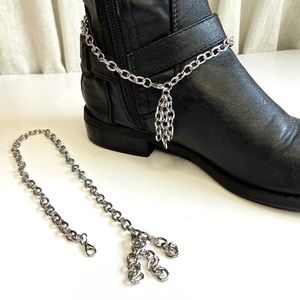 Silver Chain Boot Jewelry Boot Bracelets w Tassels